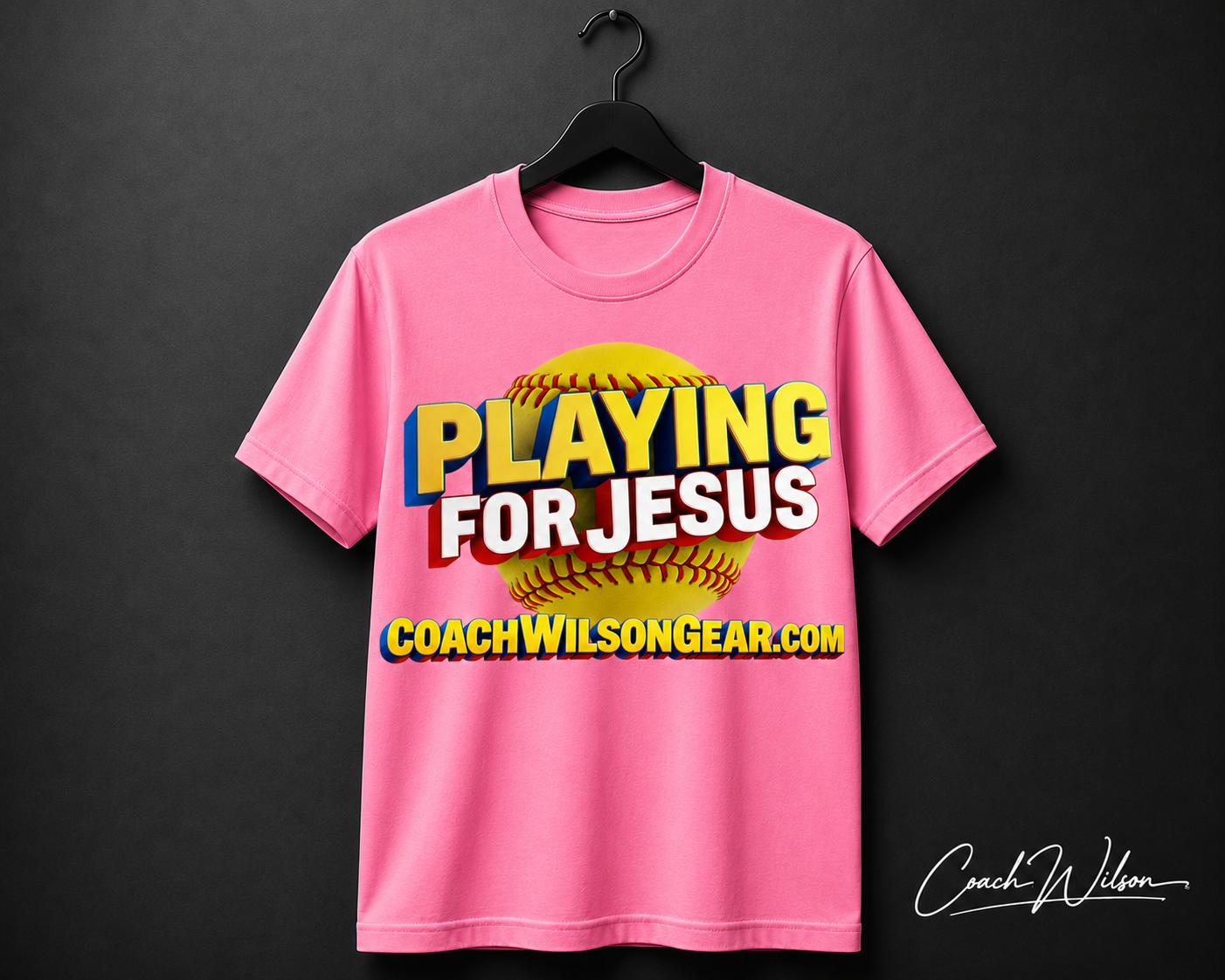 Short Sleeve Shirt Playing for Jesus (Softball)