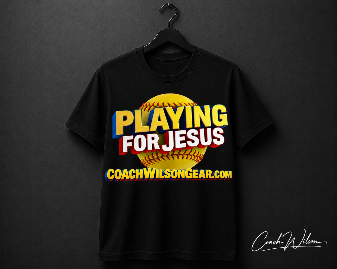 Short Sleeve Shirt Playing for Jesus (Softball)