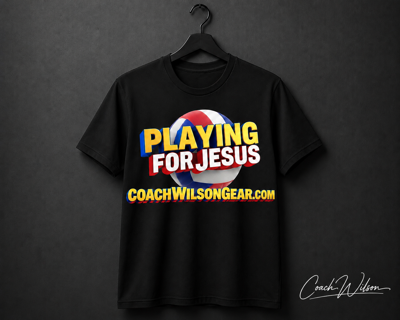 Short Sleeve Shirt Playing for Jesus (Volleyball)