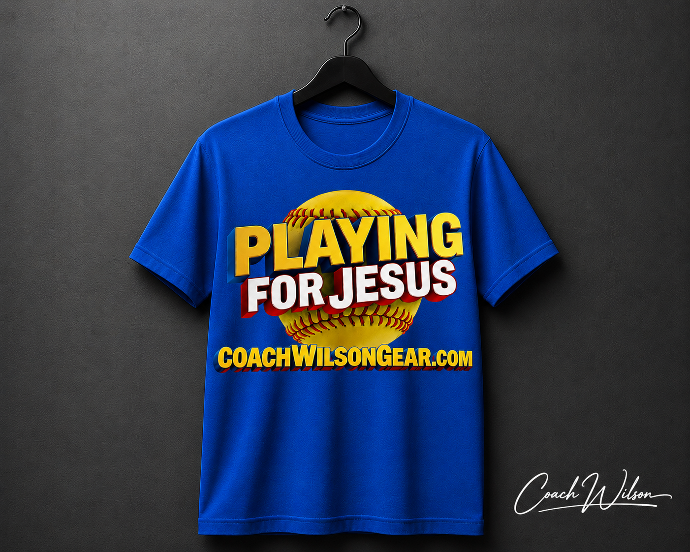 Short Sleeve Shirt Playing for Jesus (Softball)