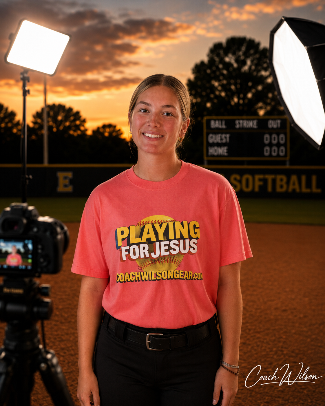 Short Sleeve Shirt Playing for Jesus (Softball)