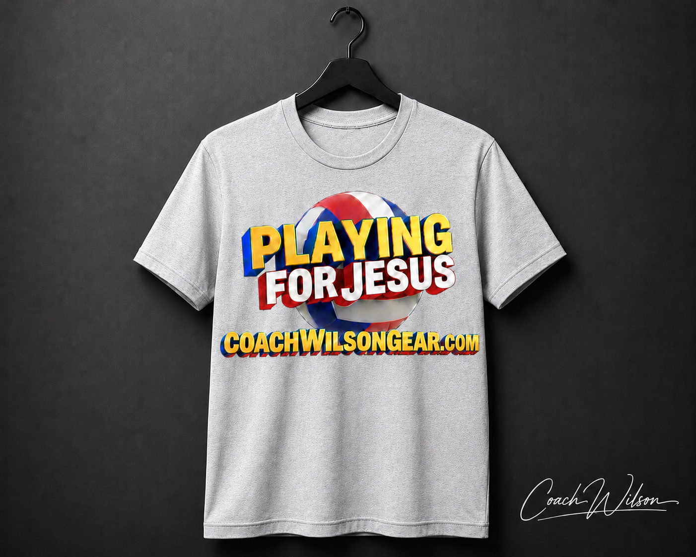 Short Sleeve Shirt Playing for Jesus (Volleyball)