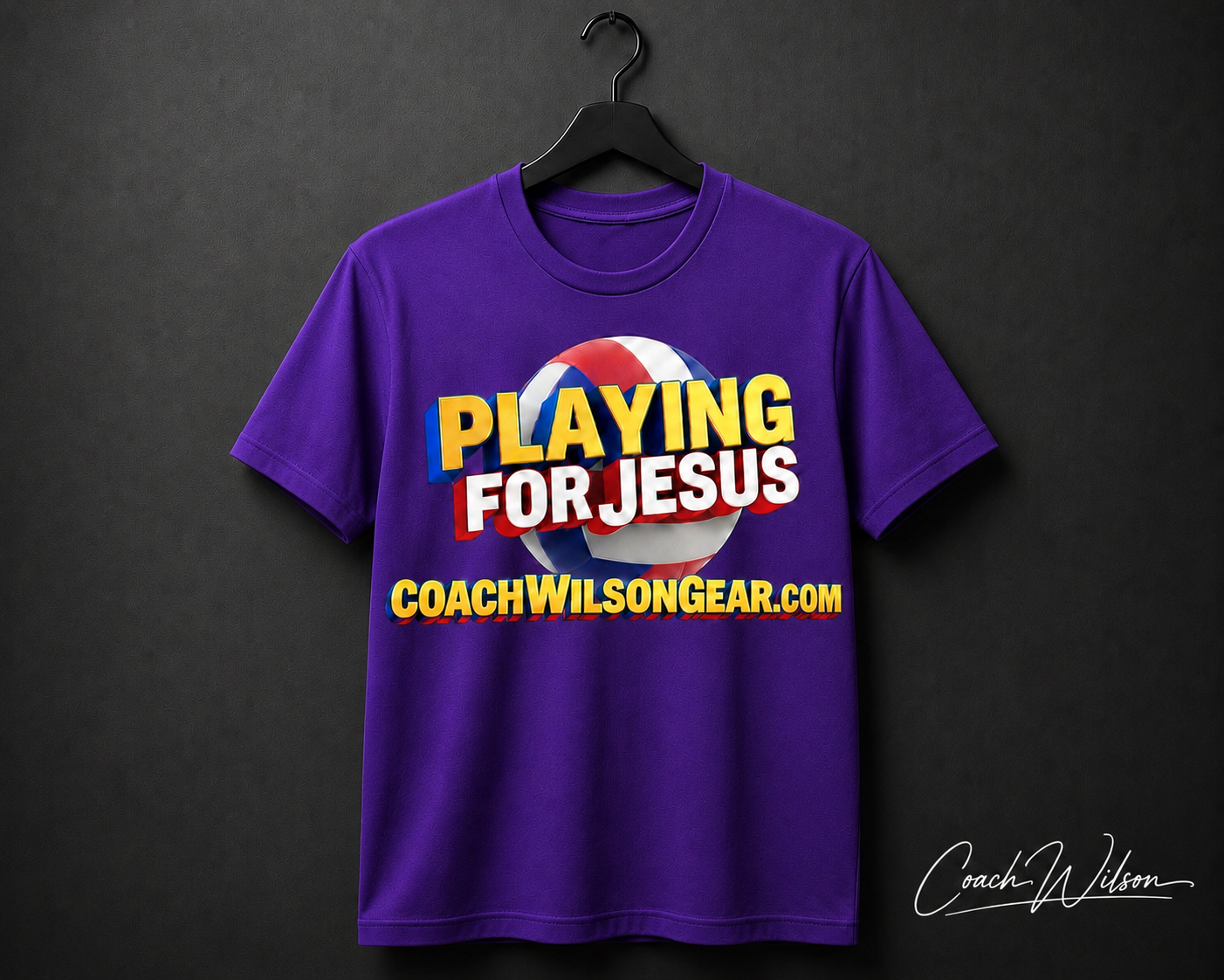 Short Sleeve Shirt Playing for Jesus (Volleyball)