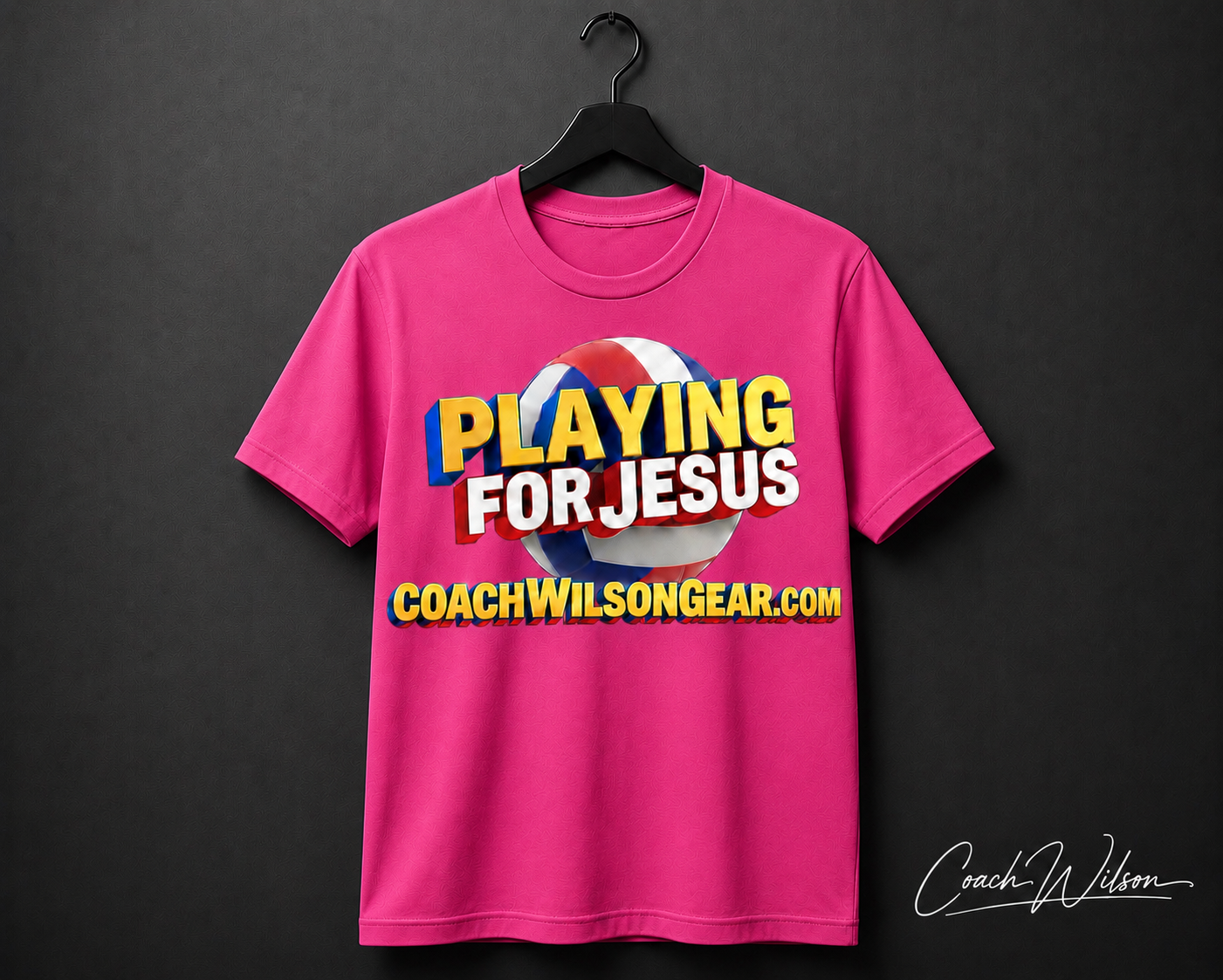 Short Sleeve Shirt Playing for Jesus (Volleyball)