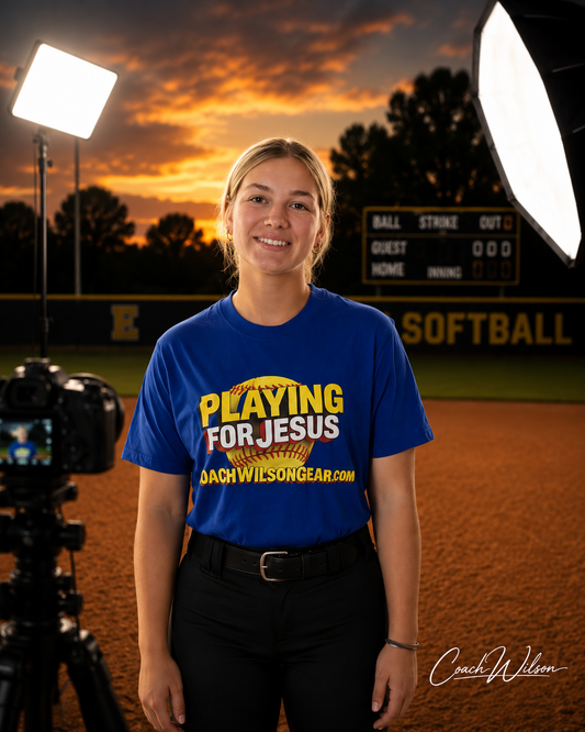 Short Sleeve Shirt Playing for Jesus (Softball)
