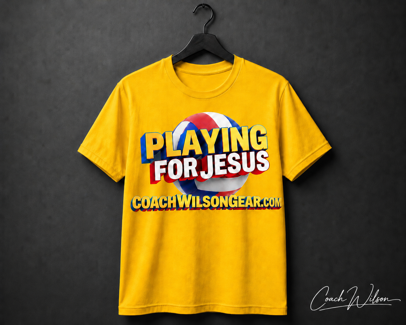 Short Sleeve Shirt Playing for Jesus (Volleyball)
