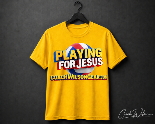 Short Sleeve Shirt Playing for Jesus (Volleyball)