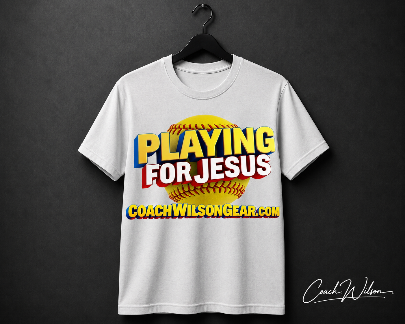 Short Sleeve Shirt Playing for Jesus (Softball)