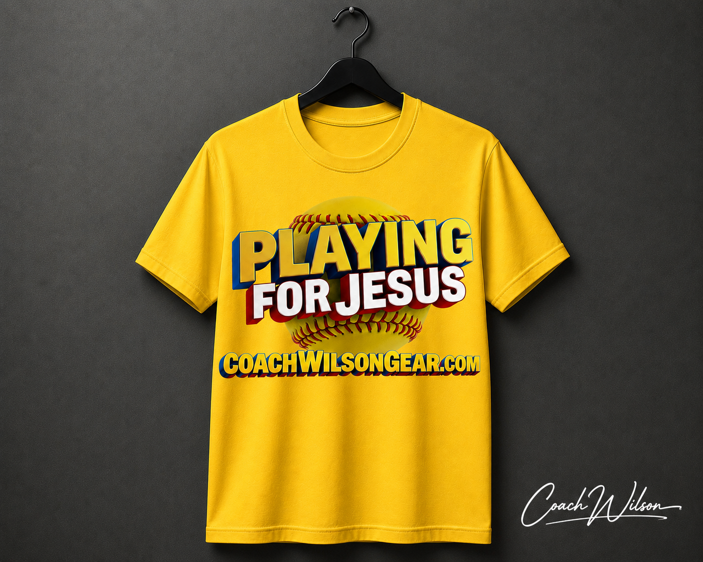 Short Sleeve Shirt Playing for Jesus (Softball)